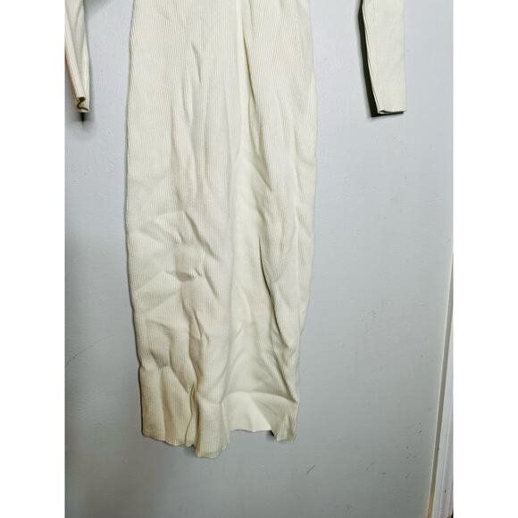 RONNY KOBO COLLECTIVE Off-White Knit Mock Neck Twist Cutout Sweater Dress M - Picture 9 of 13